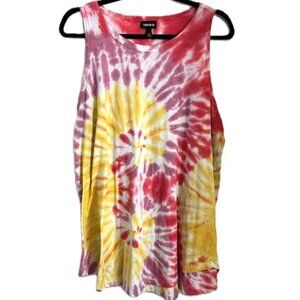 Torrid Tie Dye Tank Top Size 2 Red Purple Yellow White